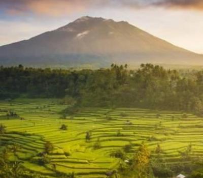bali randonnée dans la zone de Sidemen est célèbre pour les rizierres en terrrasses